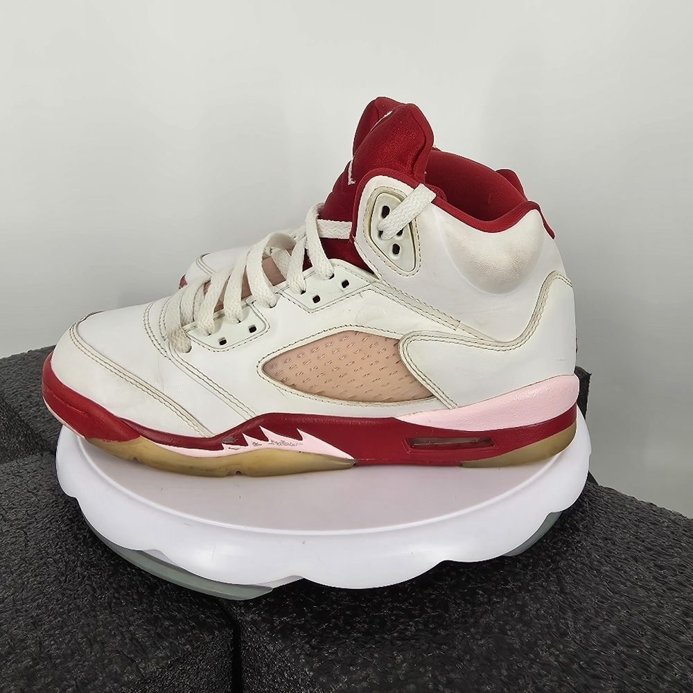 Nike Air Jordan 5 Retro GS Pink Foam White Red 440892-106 Shoes 6.5Y Womens 8